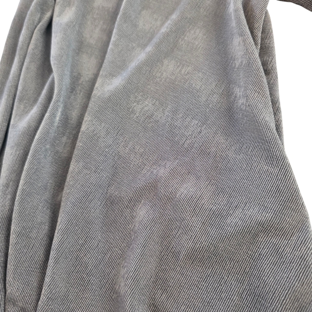 By Together Gray Silver Shimmer Slinky Wrap Bodysuit Long Sleeve Sheer Size L - Picture 5 of 6